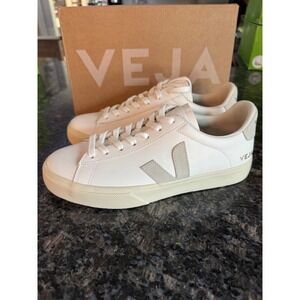 Veja Campo Leather Extra-White Natural-Suede Sneakers CP0502429A400 Womens 9 M 7